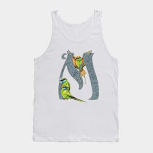 Avian Alphabet M - Green bee-eater Tank Top